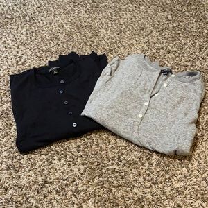 J Crew Mercantile henleys - black and grey duo med